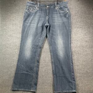 Rock Revival Deborah Easy Boot Jeans Women's 36X33 Flap Pockets Studded Bling